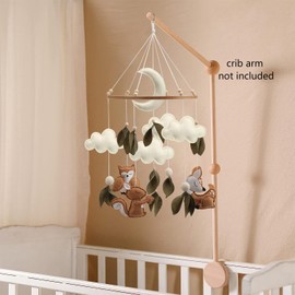 Woodland Animals Baby Mobile Handmade Forest Nursery Mobile Squirrel Owl Deer Woodland Crib Mobile