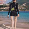Women's Two-Piece Slim Rash Guard Crop Long Sleeve Short Sleeve Shorts Set Long Sleeve/XL