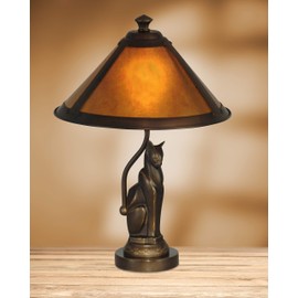 Dale Tiffany TA90197 Ginger Mica Accent Lamp, Antique Bronze 17.00x10.00x10.00