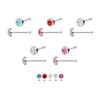 PIERCINGLINE 925 Sterling Silver Nose Piercing | Round Crystal |