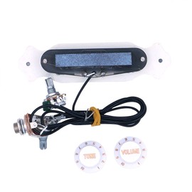 Alnicov Sound Hole Magnetic Pickup With Tone Volume Knobs for 4 String Folk Acoustic Electric Guitars Blue Pearl Shell