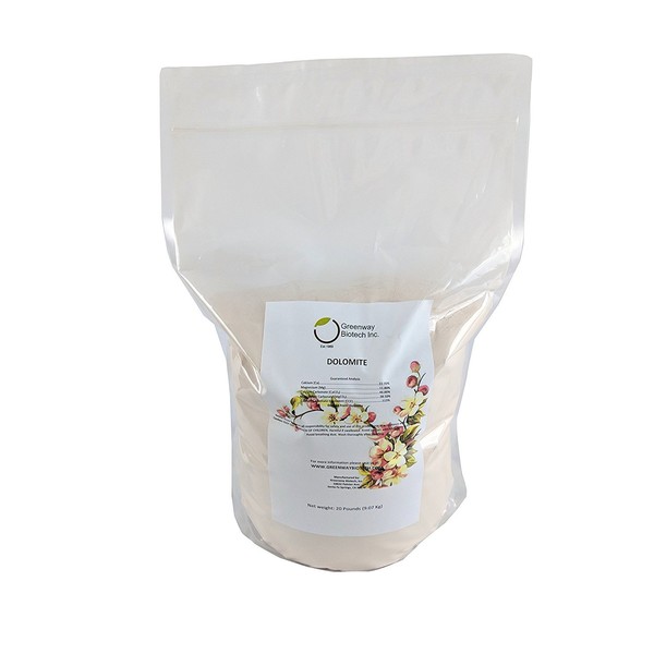 Dolomite Lime Plus Magnesium and Calcium"Greenway Biotech Brand" 20 Pounds