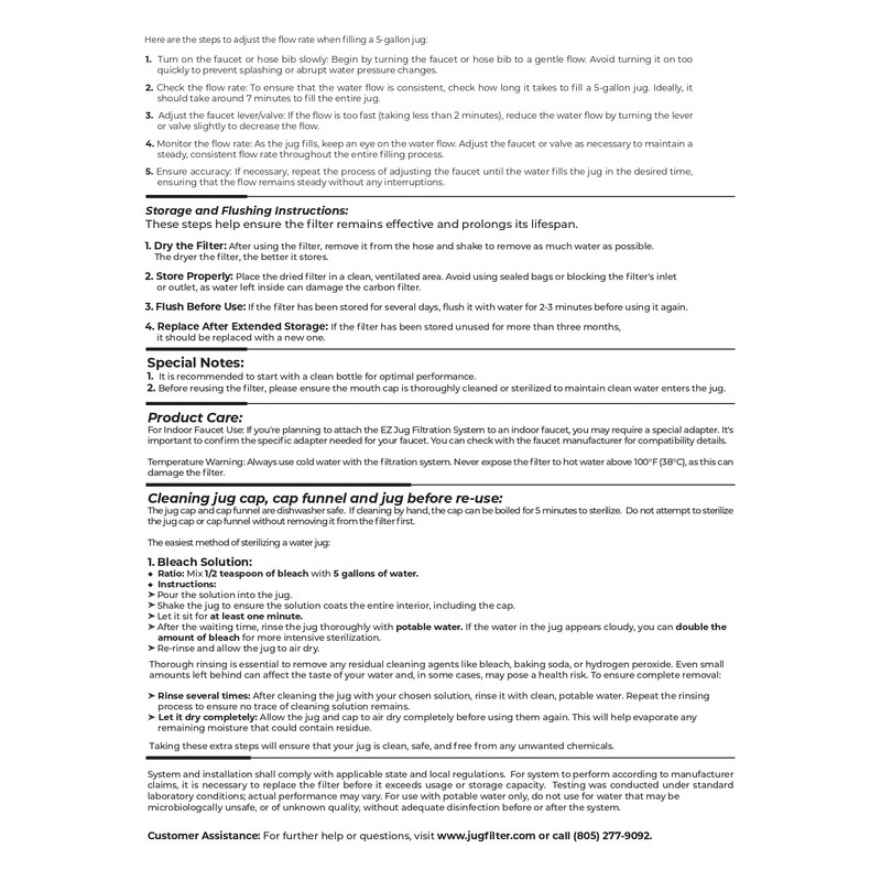 EZ Jug Filtration System | Activated Carbon Filter for Garden