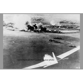 Pearl Harbor Attack PHOTO WWII Japanese Bomber Aerial View Battleship Row