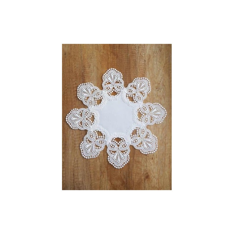 Elegant Embroidery Corner Verena 35 cm Round Plauen Lace Table