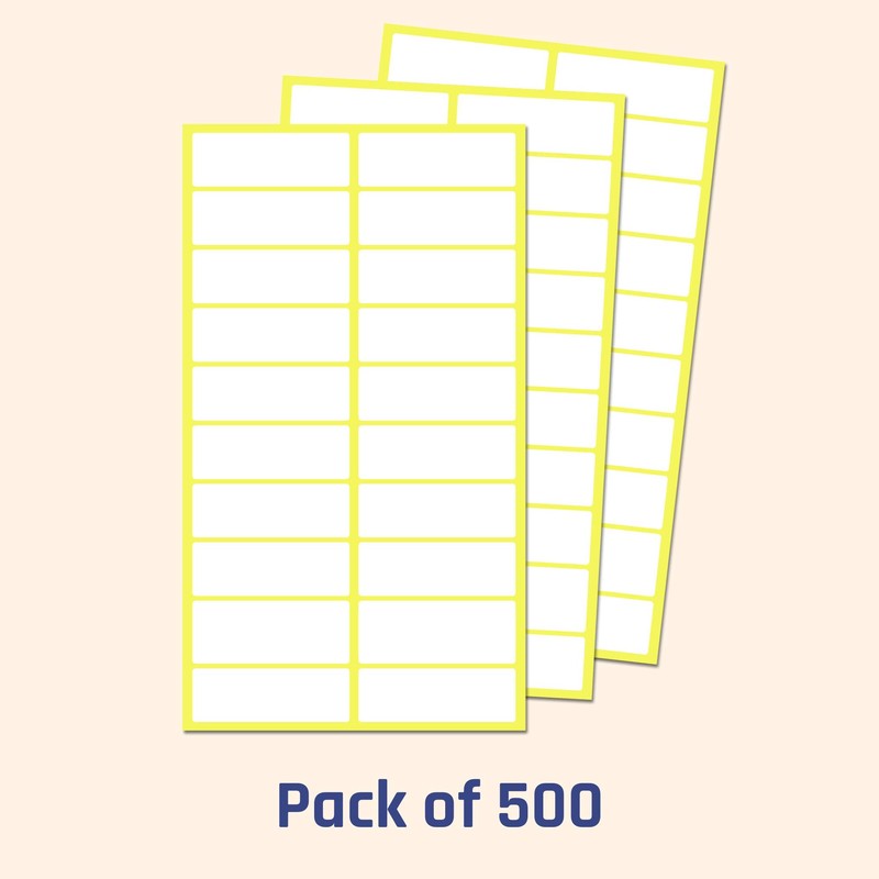 500 Pack, 1.5" x 0.5" - File Folder Labels Stickers,