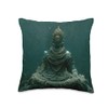 Meditation Buddha Statue In Underwater Throw Pillow