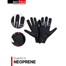 BIOTEX Cycling Gloves Neoprene Long Fingers Touch Screen Cold Protection Ideal for Road Cycling MTB Black Medium