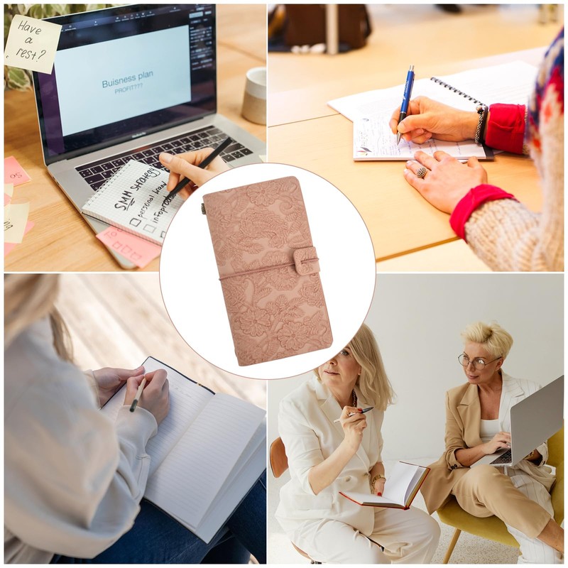 Journal Notebook, A6, Travel Notebook, PU Leather Cover, Notebook, Pink