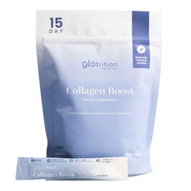 Glotrition Collagen Boost | Skin, Hair, Nails & Joint Support | Reduce Wrinkles and Firm Skin | All-Natural, Non-GMO Collagen for Women & Men 15ct