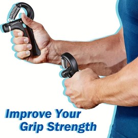 Grip Strength Trainer - Hand Grip Strengthener, Adjustable Resistance 22-132Lbs (10-60kg), Portable Home Gym, High-Quality Durable Material