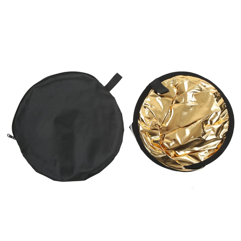 Silver Gold 2 In 1 Reflector Portable Mini Round Light