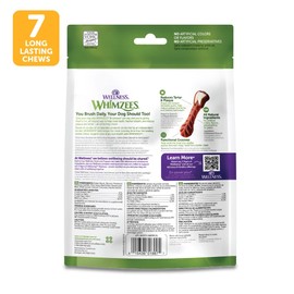 Wellness WHIMZEES Daily Brushzees Dog Dental Treats, Natural Chews, Medium Size Stick, (7 Count)