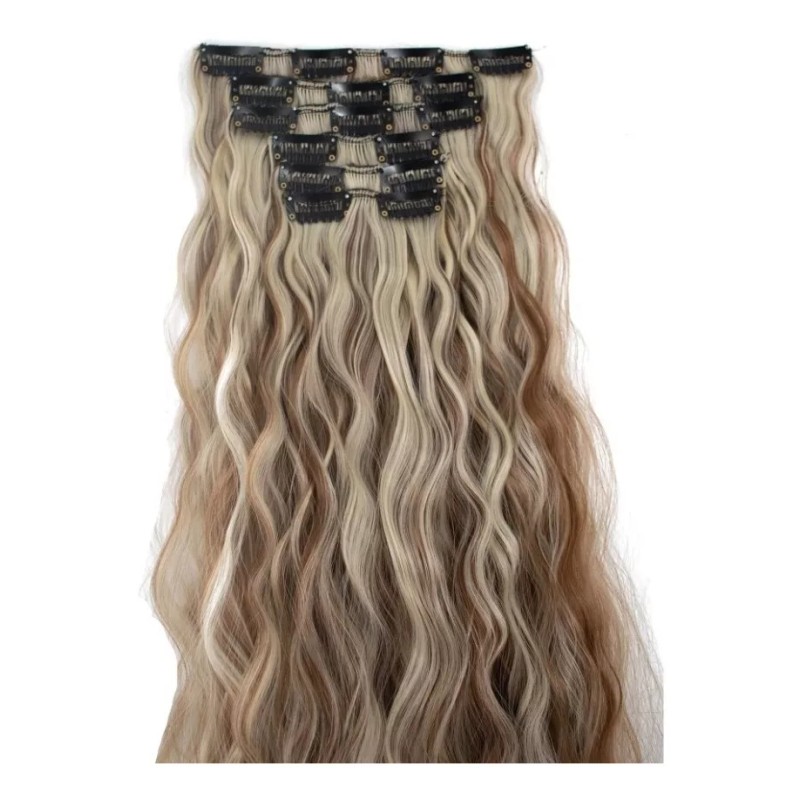 SIPIAO Extensiones De Cabello Con Clip Fibra Sintética 6 Piezas