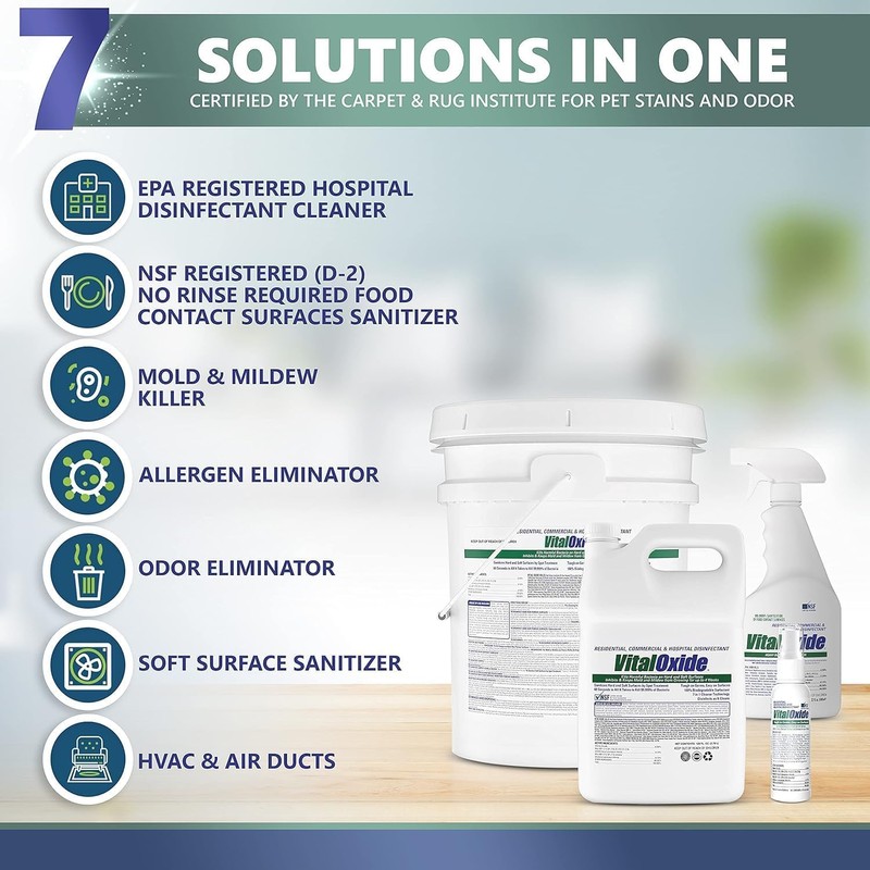 Vital Oxide Disinfectant, Deodorizer, Cleaner, Food-Contact Sanitizer, Virucide – (EPA