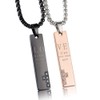 Wolentty His and Hers Couple Necklace Stainless Steel Distance Couples