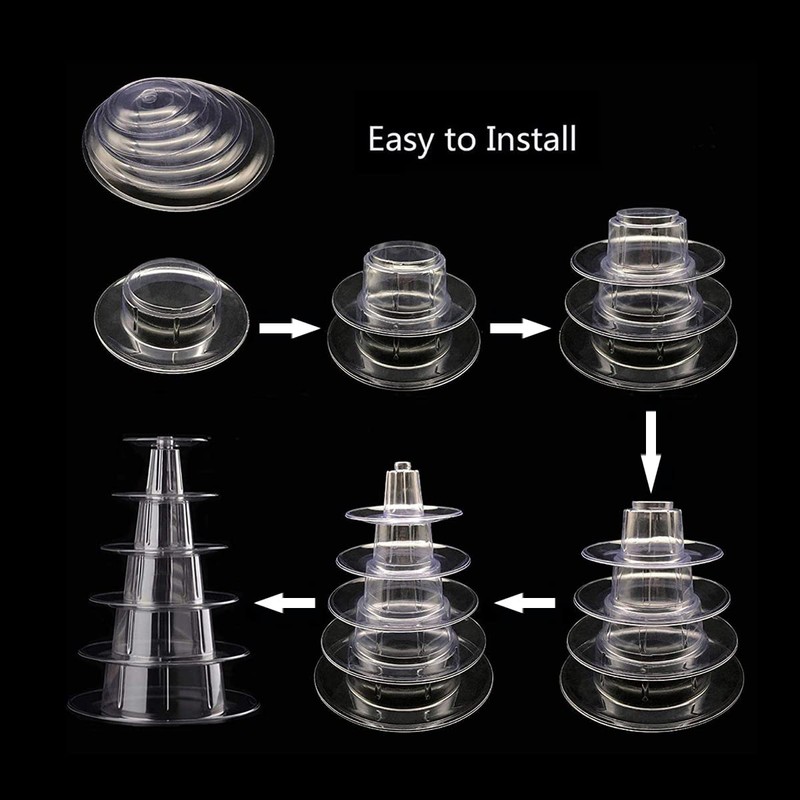 Kithing 6 Tiers Round Macaron Tower Stand Cake Display Rack