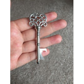 40PCS Skeleton Key Shaped Bottle Openers Silver Color Wedding Favors Shiny Decoration