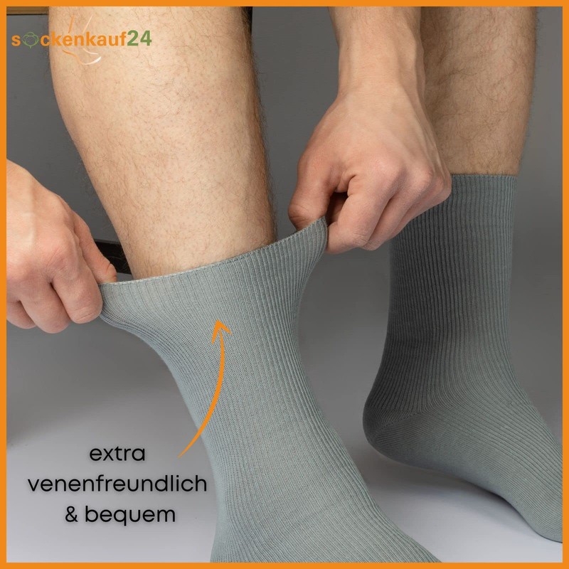 Sockenkauf24 12 Pairs Unisex Socks without Rubber Print 100% Cotton