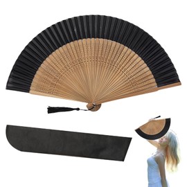 Hand Fan Black Set, Hand Fan Small, Folding Fan, Beautiful and Durable, Suitable for Birthdays, Parties, Weddings and Photo Shoots