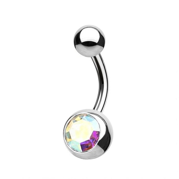 WARRIOR PTD-02 Banana Belly Button with White Peter Sterile Titanium