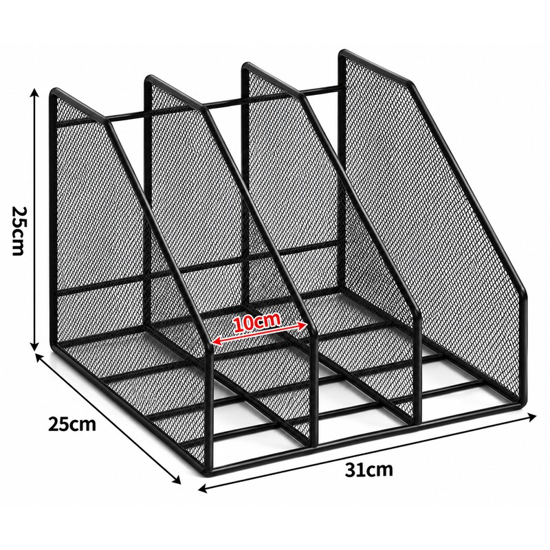 Metal Mesh Desk File Organizer for Documents and Books –