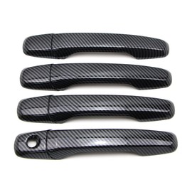 Dreamseek Door Handle Cover for Ford Edge 2011 2012 2013 2014 Explorer 2011-2019 Exterior Carbon Fiber Pattern Trim Decoration Protector w/o Smart Keyhole