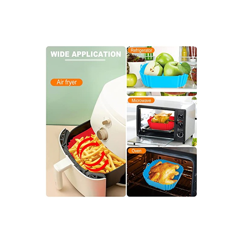 Boribim 2 PCS Reusable Silicone Air Fryer Liners - 8