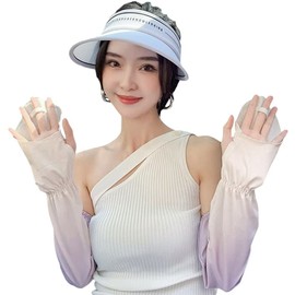 Eukkis UV Protection, Long Arm Cover, Back of Hand, UPF50+, 99% UV Protection, Cool Touch Arm Sleeve, Sweat Absorbent, Quick Drying, For Work or School Commutes, Driving, Summer Sunburn Protection, UV