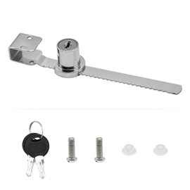 Bailinks Homeguard Sliding Door Showcase Lock, No-Drill Glass Cabinet Lock with Key for Terrariums and Displays - Secure Ratchet Mechanism (1)