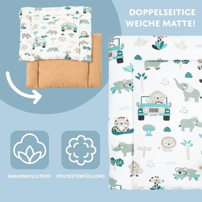 Changing Mat for Babies, 72 x 75 cm, Soft Cotton,