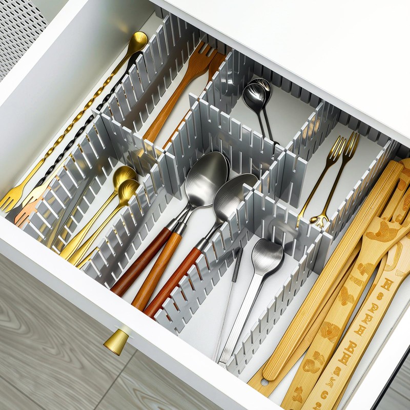 Blosssound 15 Pcs 5.12 Tall Drawer Divider Adjustable Drawer Organizer