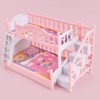 SAFIGLE Dollhouse Furniture Bunk Bed 1:12 Artificial Bed Miniature Bunk
