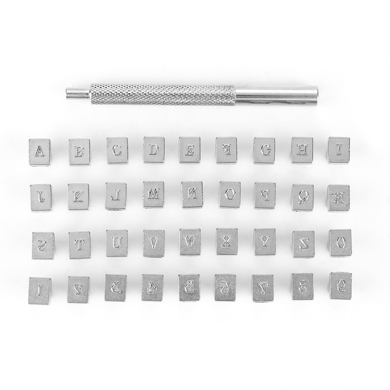 36Pcs Steel Letter Number Leather Stamper Punching Tool for DIY