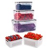 Bigingjia Food Storage Containers, Pack of 3, Fridge Storage Containers