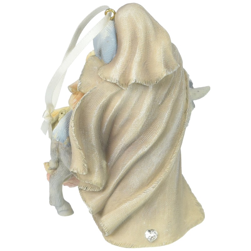 Foundations Holy Family with Donkey Stone Resin Ornament, 4”