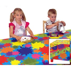 Scola Art and Crafts Splash Mat, 1 m x 1.5 m, 4 Pack, Assorted Styles and Colours, Table and Floor Crafting and Painting Protector, Reusable, Easy Clean, Multipurpose, Ideal for Kids and Crafters