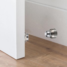 Hoowen 4PCS Magnetic Door Stoppers, Powerful Mini Doorstop Heavy Duty Door Holder with Screws, Stainless Steel Door’s Catcher to Hold Doors Open, Wall Magnet Doors Stop for Bedroom Bathroom Home