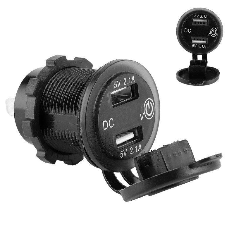 Dual USB Car Charger Lighter Socket Car Modification with Voltmeter