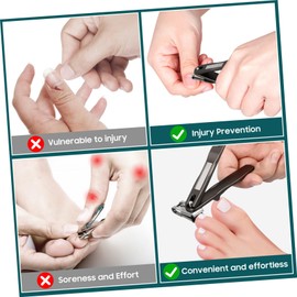 IWOWHERO Senior Toenail Clippers 360° Rotatable Nail Trimmer Thick Nails Stainless Steel