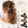 4 Pcs Hollowed Out Curved Shark Hair Clips, Non-Slip With