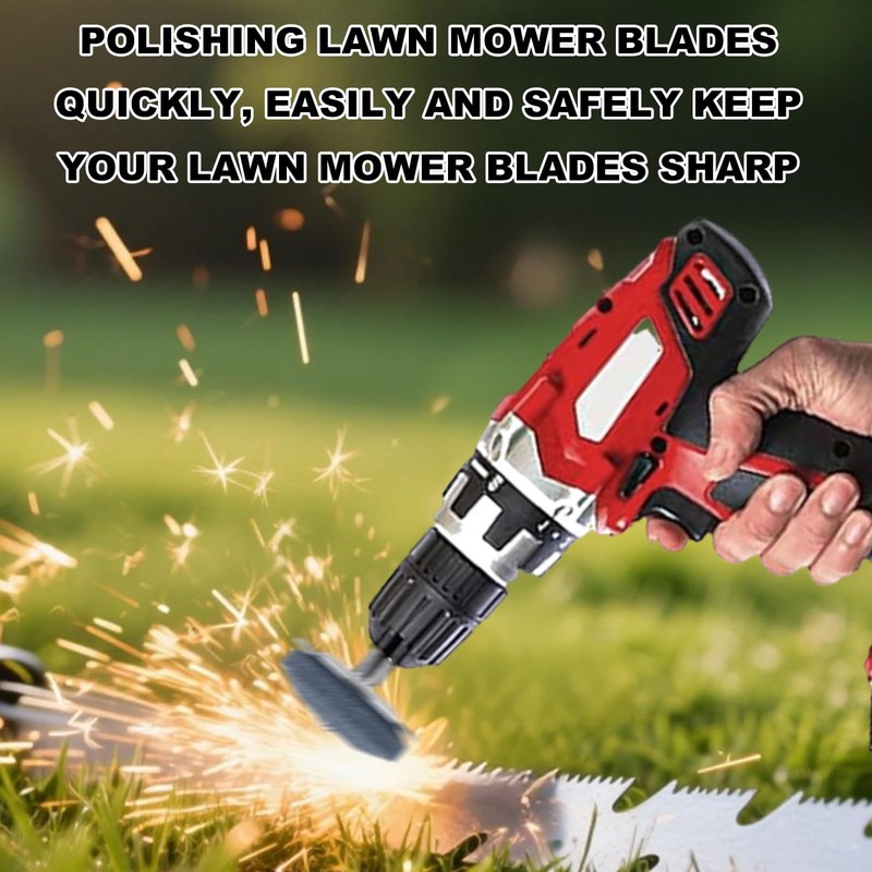 lasuroa 4pcs Lawn Mower Blade Sharpeners, Lawn Tool Sharpener Kit