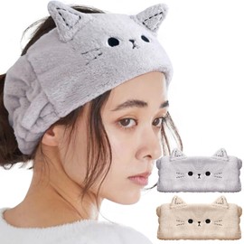 Face Wash Headband Cute Spa Hair Bands Makeup Headbands For Women Cartoon Coral Fleece Elastic Headband Hairband for Washing Face Shower Skincare