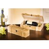 Dekoleidenschaft Rustic Wooden Wine Box, Gift Box for 2 Bottles