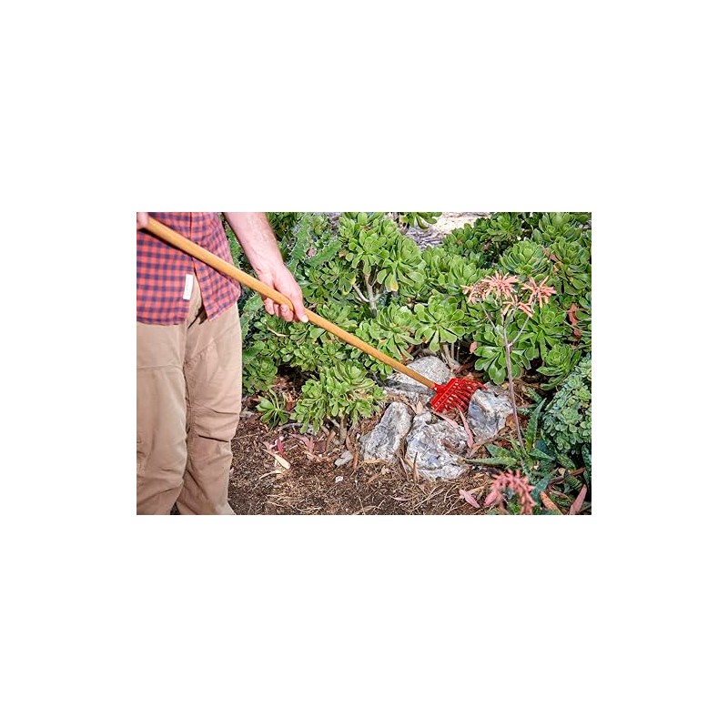 Corona RK 62000 Flexible Fixed Tine Shrub Rake, Wood Handle,