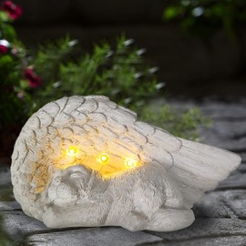 Taylor & Brown Dog Cat Pet Memorial Stone Solar Lights, Loss of Dog Cat Memorial Sympathy Gifts Tombstone Gravestone Grave Maker Statue Garden Decor Outdoor (Dog)