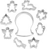 Unbranded 9 Piece Snow Globe Christmas Cookie Cutter Set Metal