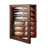 DecoWoodo Knife Display Case for Wall, Lockable Pocket Knife Display