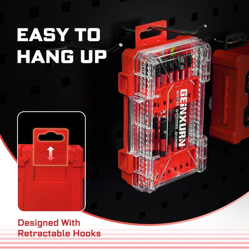 Geinxurn 92Pieces Impact Screwdriver Bits Set, Magnetic S2 Steel 1”/2”