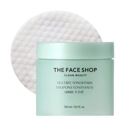 THE FACE SHOP Tea Tree Toner Pads | Low-Irritant Double-sided Pad Reduces the Size of Pores & Excess Sebum | Good for Acne-Prone Skin,Clinically Tested | 70 Sheets,K-Beauty